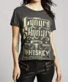 Recycled Karma Lynyrd Skynyrd Whiskey Tee In Black In Gray