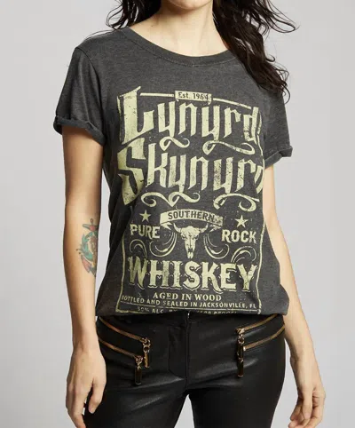Recycled Karma Lynyrd Skynyrd Whiskey Tee In Black In Gray
