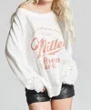 RECYCLED KARMA MILLER HIGH LIFE LOGO SWEATSHIRT IN WHITE