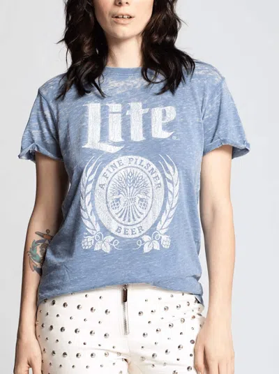 Recycled Karma Miller Lite Burnout Tee In Vintage Blue