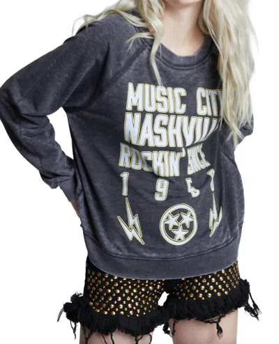 Recycled Karma Music City Nashville Sweatshirt In Black