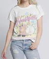 Recycled Karma Nashville Boots Tee In Off White In White