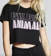Recycled Karma Pink Floyd Animals Cropped Tee In Black In Black