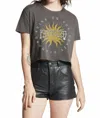 Recycled Karma Pink Floyd Shine On Cropped Tee In Black In Black