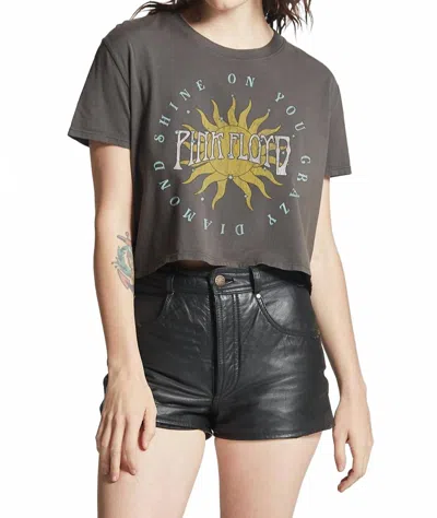 Recycled Karma Pink Floyd Shine On Cropped Tee In Black In Gray