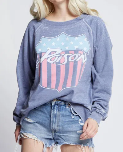 Recycled Karma Poison Emblem Sweatshirt In Vintage Blue