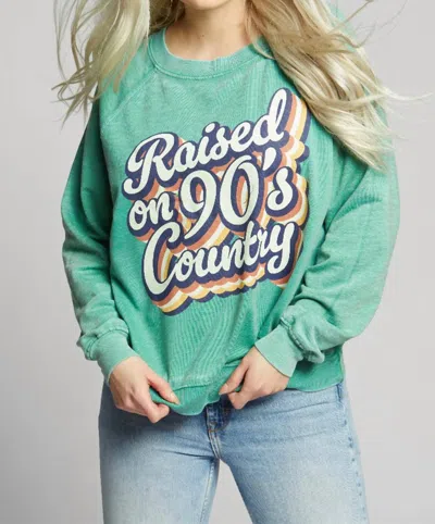 Recycled Karma Raised On 90's Country Sweatshirt In Green