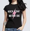Recycled Karma Rock Stars Never Die Baby Tee In Black In Black