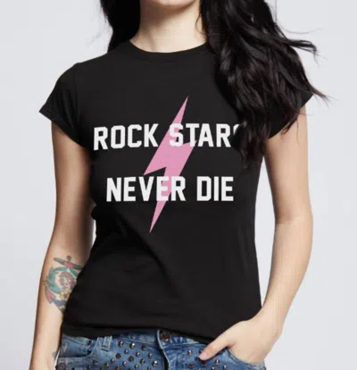 Recycled Karma Rock Stars Never Die Baby Tee In Black