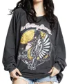 Recycled Karma Rolling Stones Dragon Sweatshirt In Black In Black
