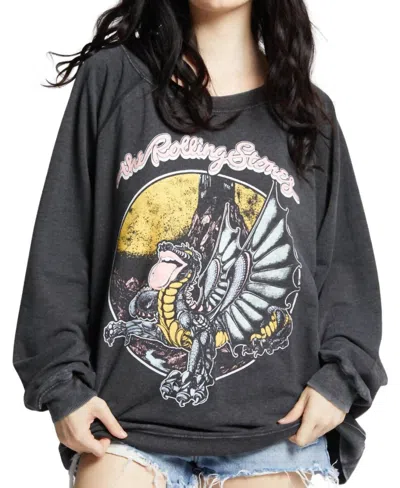 Recycled Karma Rolling Stones Dragon Sweatshirt In Black