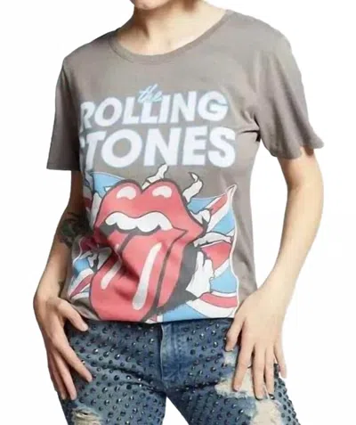 Recycled Karma Rolling Stones Est. 1962 Graphic Tee In Grey In Gray