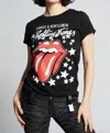 Recycled Karma Rolling Stones Stars Grpahic Tee In Black In Black