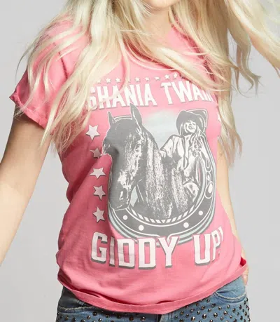 Recycled Karma Shania Twain Giddy Up Tee In Punch In Pink