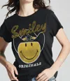 Recycled Karma Smiley Rodeo Tee In Black In Black
