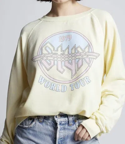 Recycled Karma Styx 1979 Tour Sweatshirt In Yellow