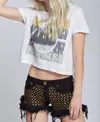 Recycled Karma The Black Crowes High As The Moon Crop Tee In White In White
