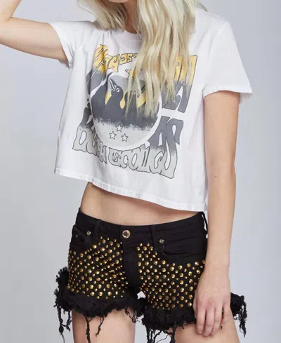 Recycled Karma The Black Crowes High As The Moon Crop Tee In White
