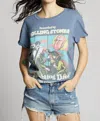 Recycled Karma The Tumbling Dice Tee In Vintage Blue In Blue