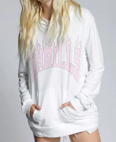 Recycled Karma Thrills Oversized Long Sleeve Hoodie In White