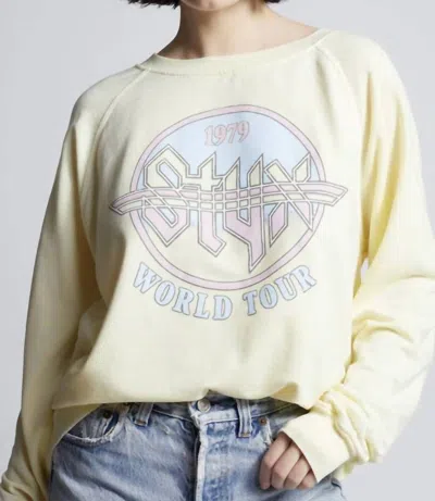 Recycled Karma Women's Styx 1979 Tour Sweatshirt In Yellow