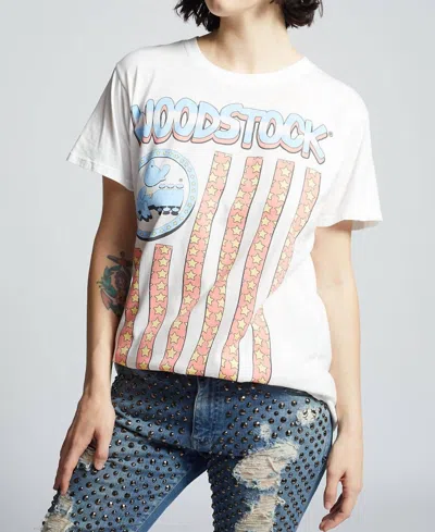 Recycled Karma Woodstock Peace Now Graphic Tee In White
