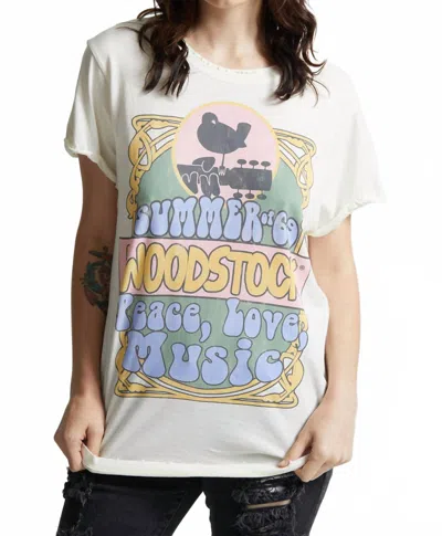 Recycled Karma Woodstock Summer Tee In Pearl In White