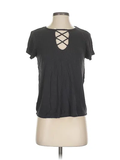 Pre-owned Red By Bke Short Sleeve Top Gray Keyhole Neckline Tops