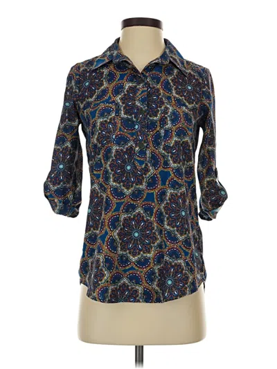 Pre-owned Red Camel 3/4 Sleeve Blouse In Blue