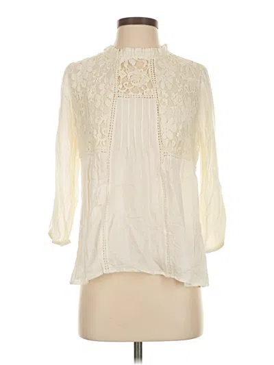 Pre-owned Red Camel 3/4 Sleeve Blouse In White