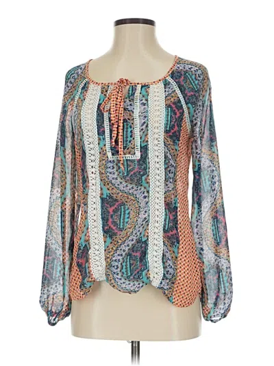 Pre-owned Red Camel Long Sleeve Blouse In Blue