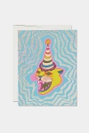Red Cap Cards Red Cap Party Hat Cat Greeting Card At Urban Outfitters In Multicolor