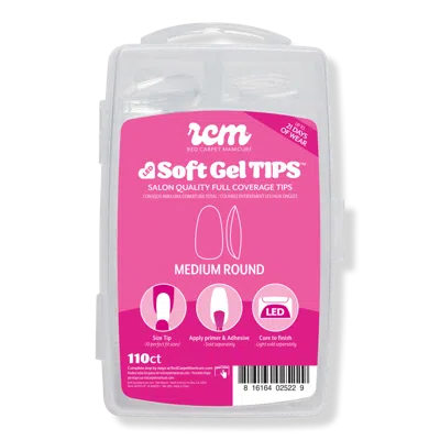 Red Carpet Manicure Led Soft Gel Medium Round Nail Tips In Multi