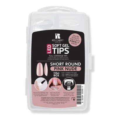 Red Carpet Manicure Soft Gel Short Round Pink Nude Nail Tips