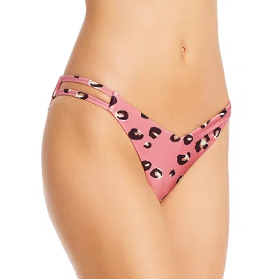 Red Carter Alina Womens Cut-out Leopard Swim Bottom Separates In Pink