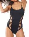 Red Carter Scoop Neck Cut Out One Piece Swimsuit In Black