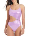 Red Carter Center Stage Asymmetrical Swimsuit In Multi