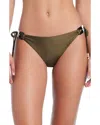 Red Carter Chain Detail Tie Side Bikini Bottom In Green