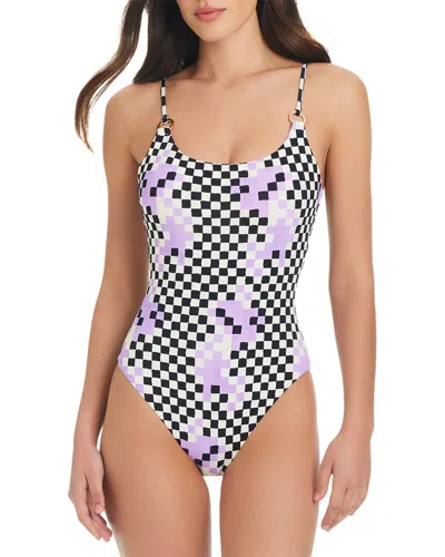 Red Carter Check Me Out Tank Swimsuit In Grace Multi
