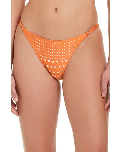 Red Carter Cheeky High Leg Bikini Bottoms In Brown