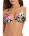 Red Carter Classic Triangle Bikini Top In Multi