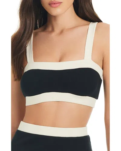 Red Carter Colorblock Coverup Crop Top In Crystal Blue