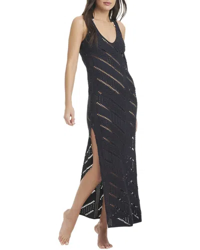 Red Carter Core Coverup Long Tank Dress In Black
