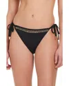 Red Carter Crocheted Trim Bikini Bottom In Black