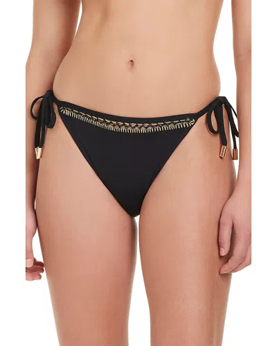 Red Carter Crocheted Trim Bikini Bottom In Black