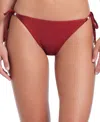 Red Carter Cultivated Pearls Of Wisdom Cheeky Coverage Tie Side Bottom In Burgundy