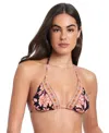 Red Carter Dj Vu Classic Triangle Bikini Halter Bra In Multi