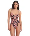Red Carter Underwire Mixed Print One-piece Swimsuit In Multi