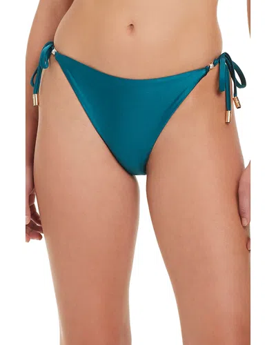 Red Carter Faux Pearl Tie Side Bikini Bottom In Blue