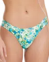 Red Carter Gathered Side Tab Bikini Bottoms In Papyrus Multi